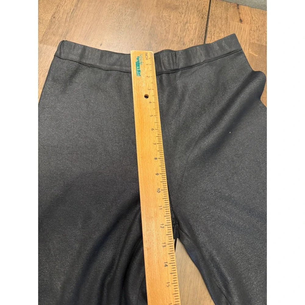 Zara Womens Black Faux Leather Wide Leg Cropped Pants High Rise Size M - Picture 4 of 7